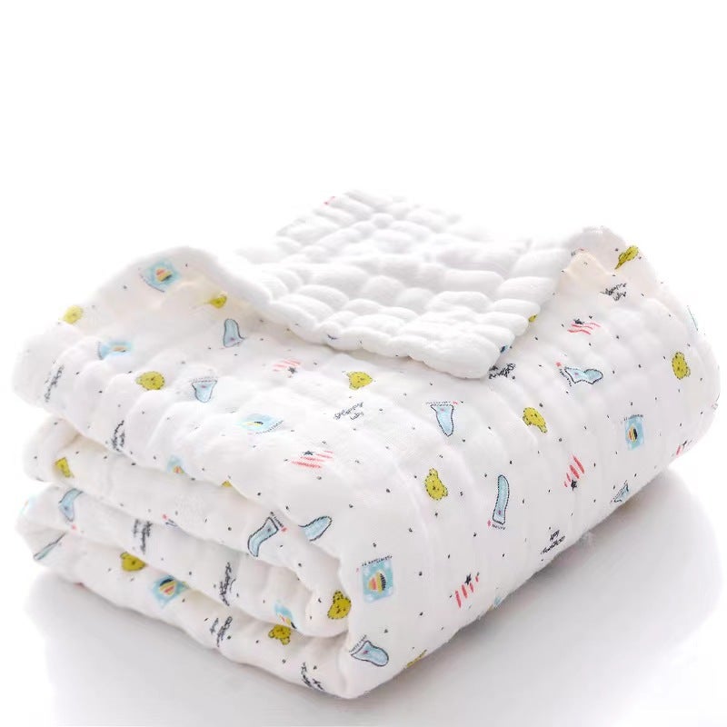 New Six-Layer Baby Gauze Bath Towel Cotton Children'S Towel Quilt Baby Cover Blanket Children'S Quilt Seersucker Bath Towel - Image 1
